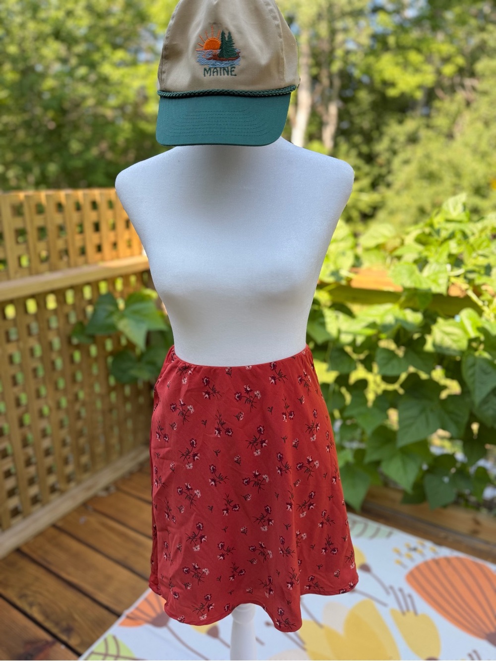 Hollister Red Floral Mini Skirt